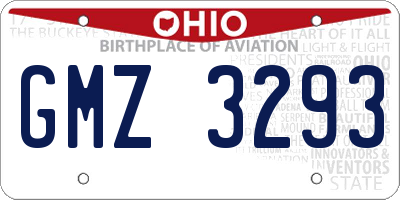 OH license plate GMZ3293