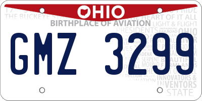 OH license plate GMZ3299
