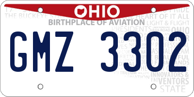 OH license plate GMZ3302