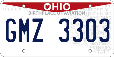 OH license plate GMZ3303