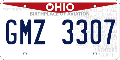 OH license plate GMZ3307