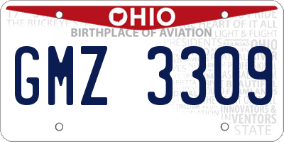OH license plate GMZ3309