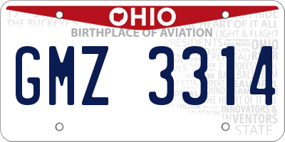 OH license plate GMZ3314