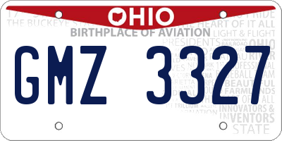 OH license plate GMZ3327
