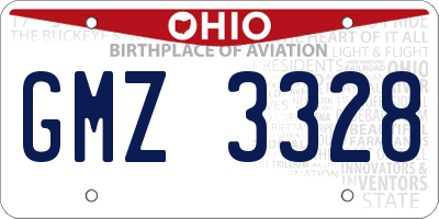 OH license plate GMZ3328