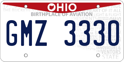 OH license plate GMZ3330