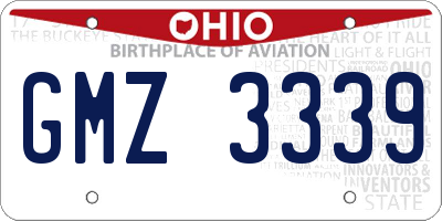 OH license plate GMZ3339