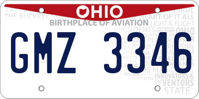 OH license plate GMZ3346