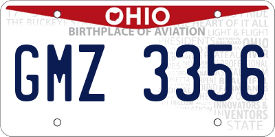 OH license plate GMZ3356