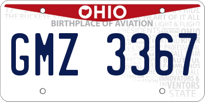 OH license plate GMZ3367