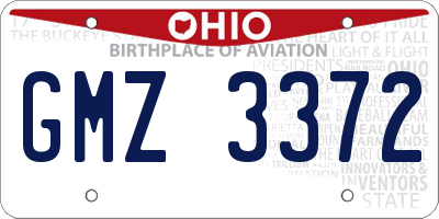 OH license plate GMZ3372