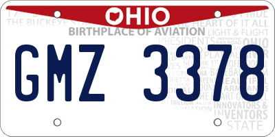 OH license plate GMZ3378
