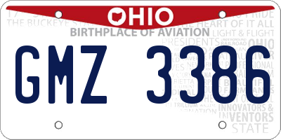 OH license plate GMZ3386