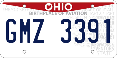 OH license plate GMZ3391