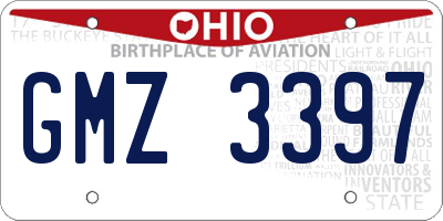 OH license plate GMZ3397