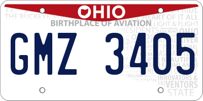 OH license plate GMZ3405