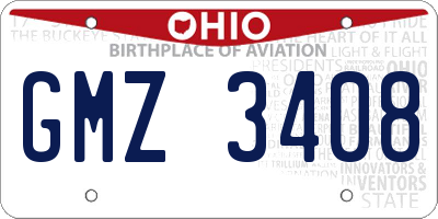 OH license plate GMZ3408