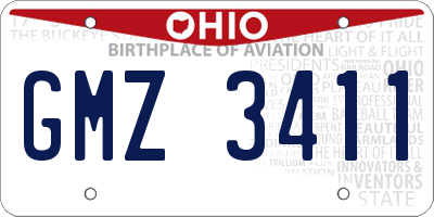 OH license plate GMZ3411