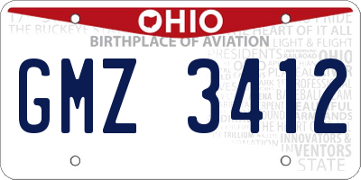OH license plate GMZ3412