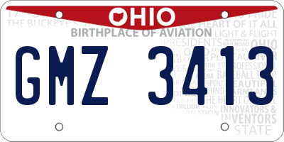 OH license plate GMZ3413
