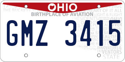 OH license plate GMZ3415