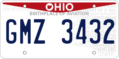 OH license plate GMZ3432