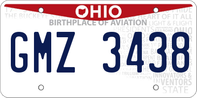 OH license plate GMZ3438