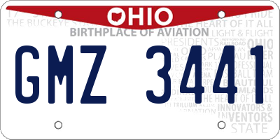 OH license plate GMZ3441