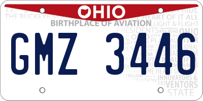 OH license plate GMZ3446