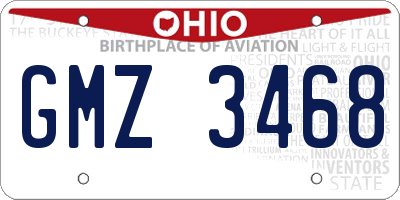 OH license plate GMZ3468