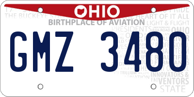 OH license plate GMZ3480