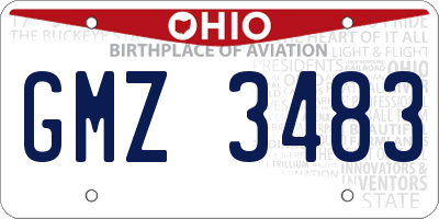 OH license plate GMZ3483