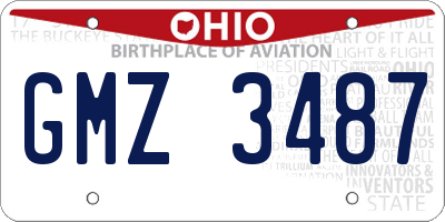 OH license plate GMZ3487