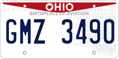 OH license plate GMZ3490