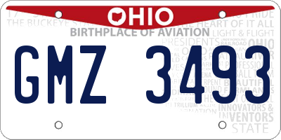 OH license plate GMZ3493
