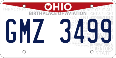 OH license plate GMZ3499