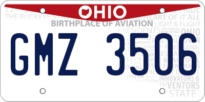 OH license plate GMZ3506
