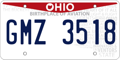 OH license plate GMZ3518