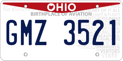 OH license plate GMZ3521