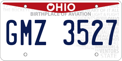 OH license plate GMZ3527