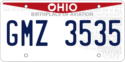 OH license plate GMZ3535