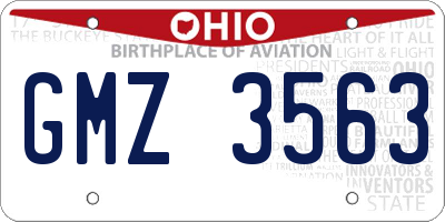 OH license plate GMZ3563
