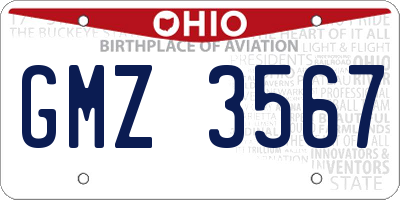 OH license plate GMZ3567