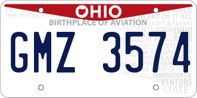 OH license plate GMZ3574