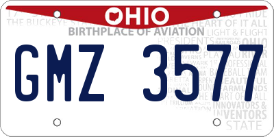 OH license plate GMZ3577