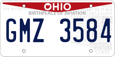 OH license plate GMZ3584