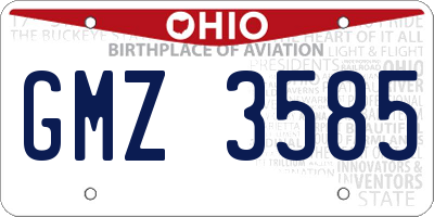 OH license plate GMZ3585