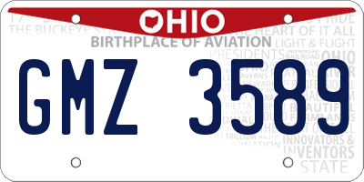 OH license plate GMZ3589
