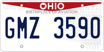 OH license plate GMZ3590