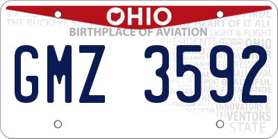 OH license plate GMZ3592